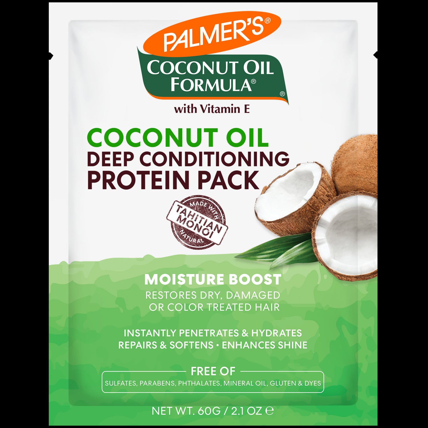 Palmer's Coconut Oil Protein Pack for deep conditioning dry, damaged hair.