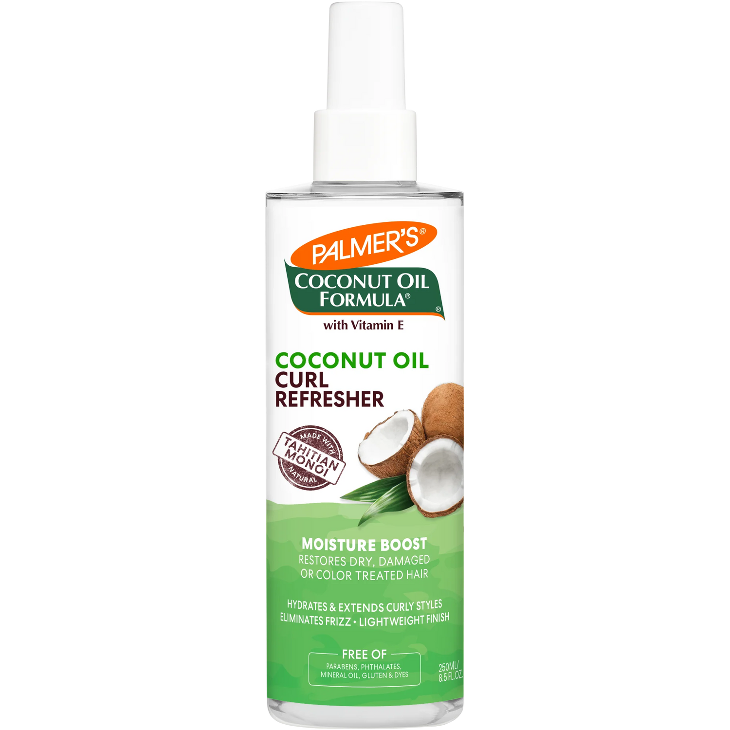 Palmer's Coconut Oil Formula Curl Refresher bottle on a white background