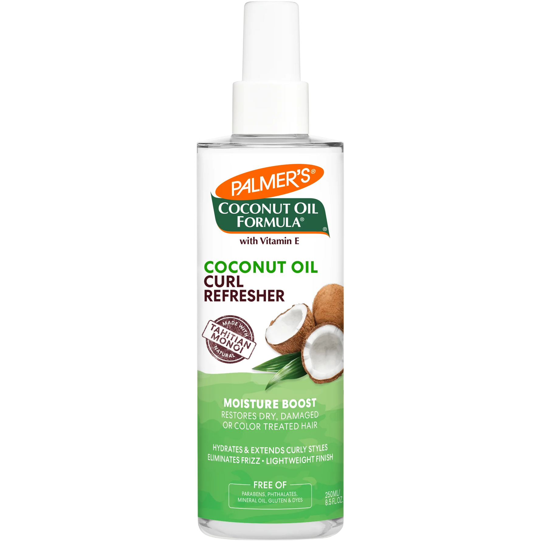 Palmer's Coconut Oil Formula Curl Refresher bottle on a white background