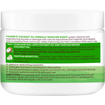 Palmer's Coconut Oil Formula jar with text on a white background