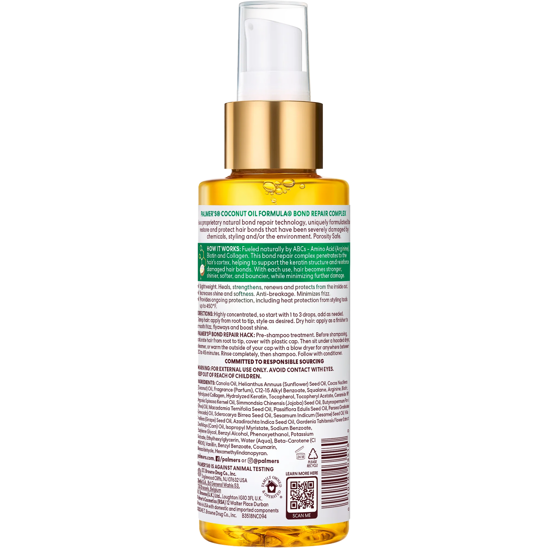 Bottle of coconut oil with a white background