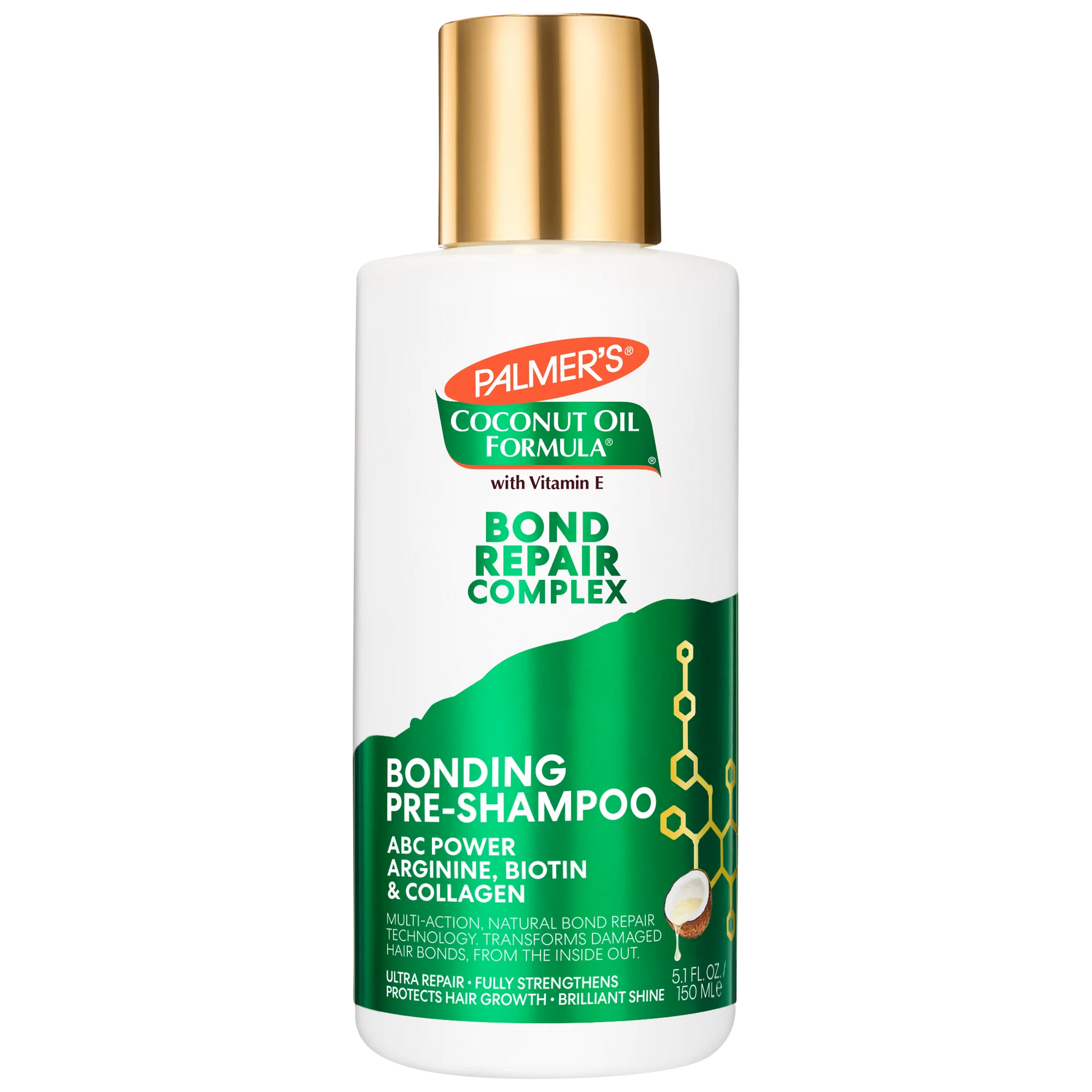  Palmer's Coconut Oil Formula Bond Repair Complex pre-shampoo bottle on a white background