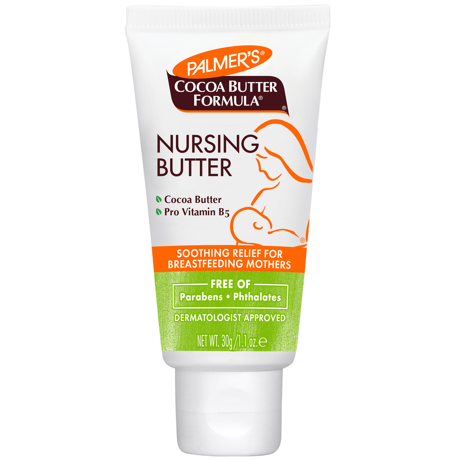 Nursing Butter Nipple Cream tube for pregnancy, breastfeeding relief.