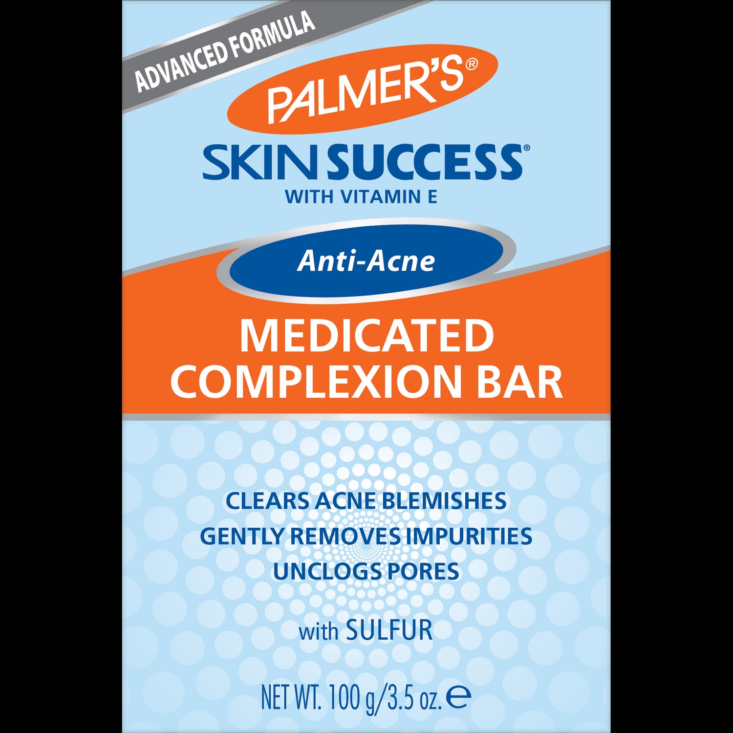 Anti-Acne Medicated Complexion Bar package, claims to clear acne.