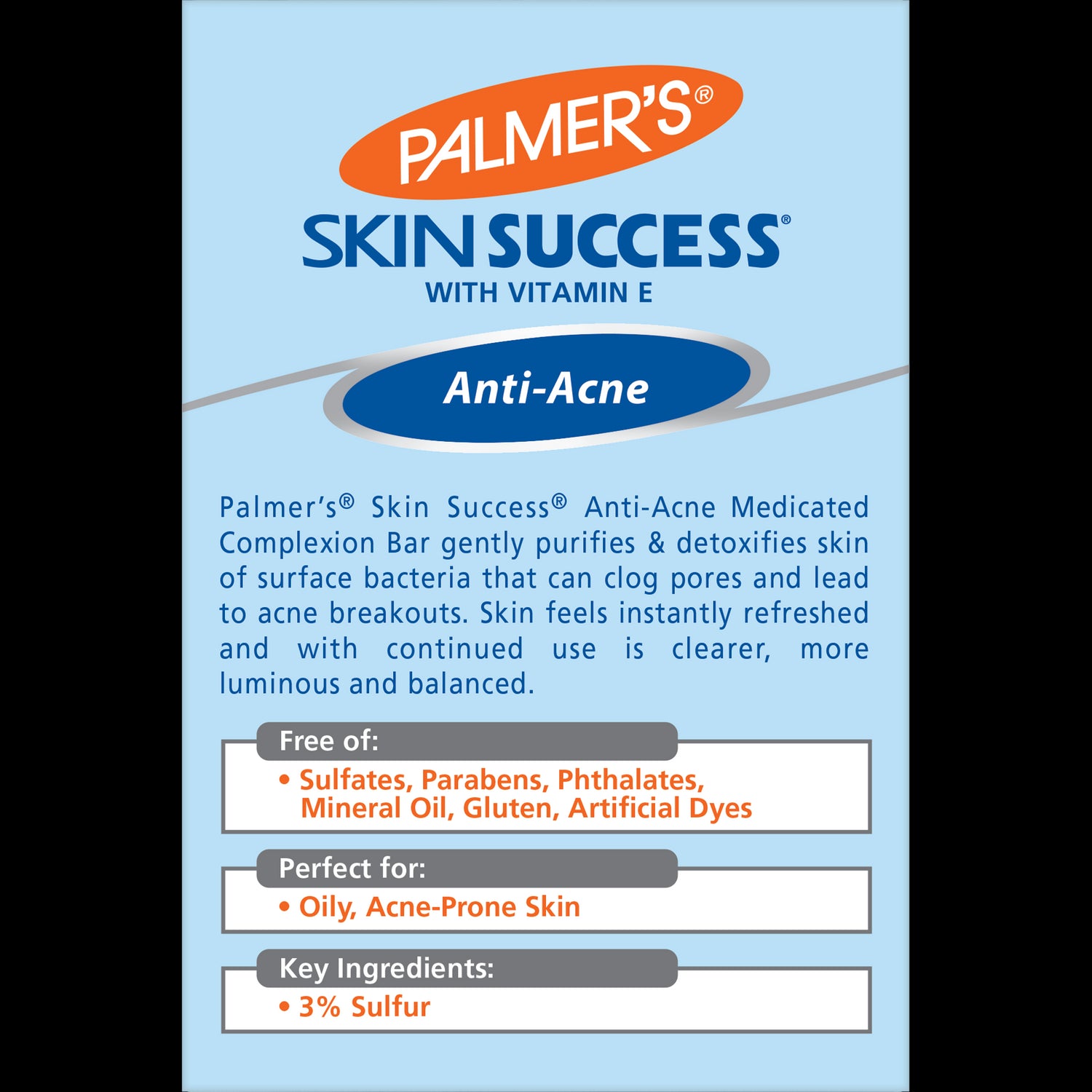 Palmer’s Anti-Acne Medicated Complexion Bar for clearer skin.