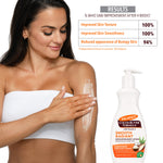 Woman applying Smooth & Radiant Exfoliating Body Lotion.
