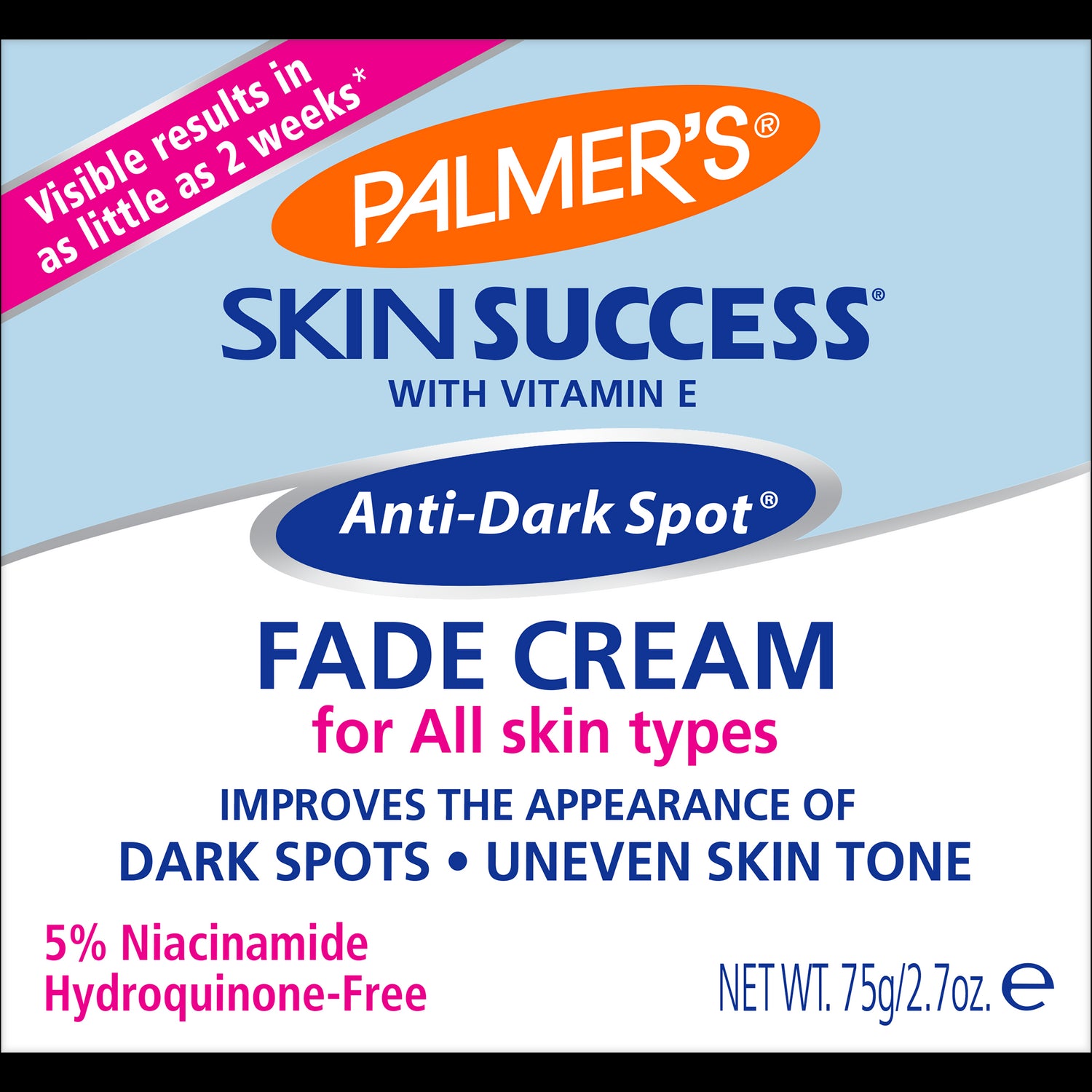 Palmer’s Anti-Dark Spot Fade Cream package front.