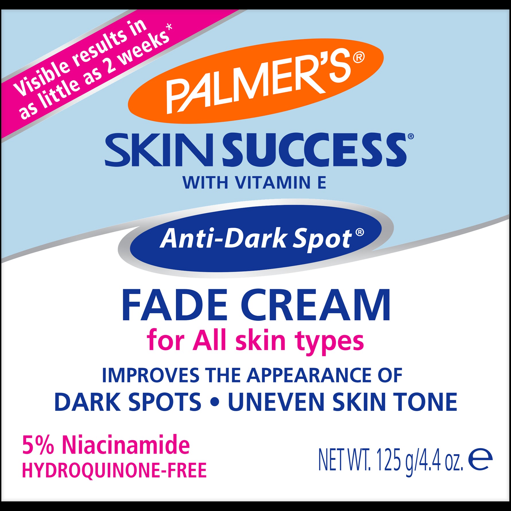 Anti-Dark Spot Fade Cream with Vitamin E, improves dark spots.