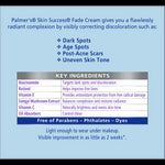 Anti-Dark Spot Fade Cream for Oily Skin information panel.