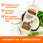 Coconut Hydrate Body Oil with Vitamin E and green coffee.