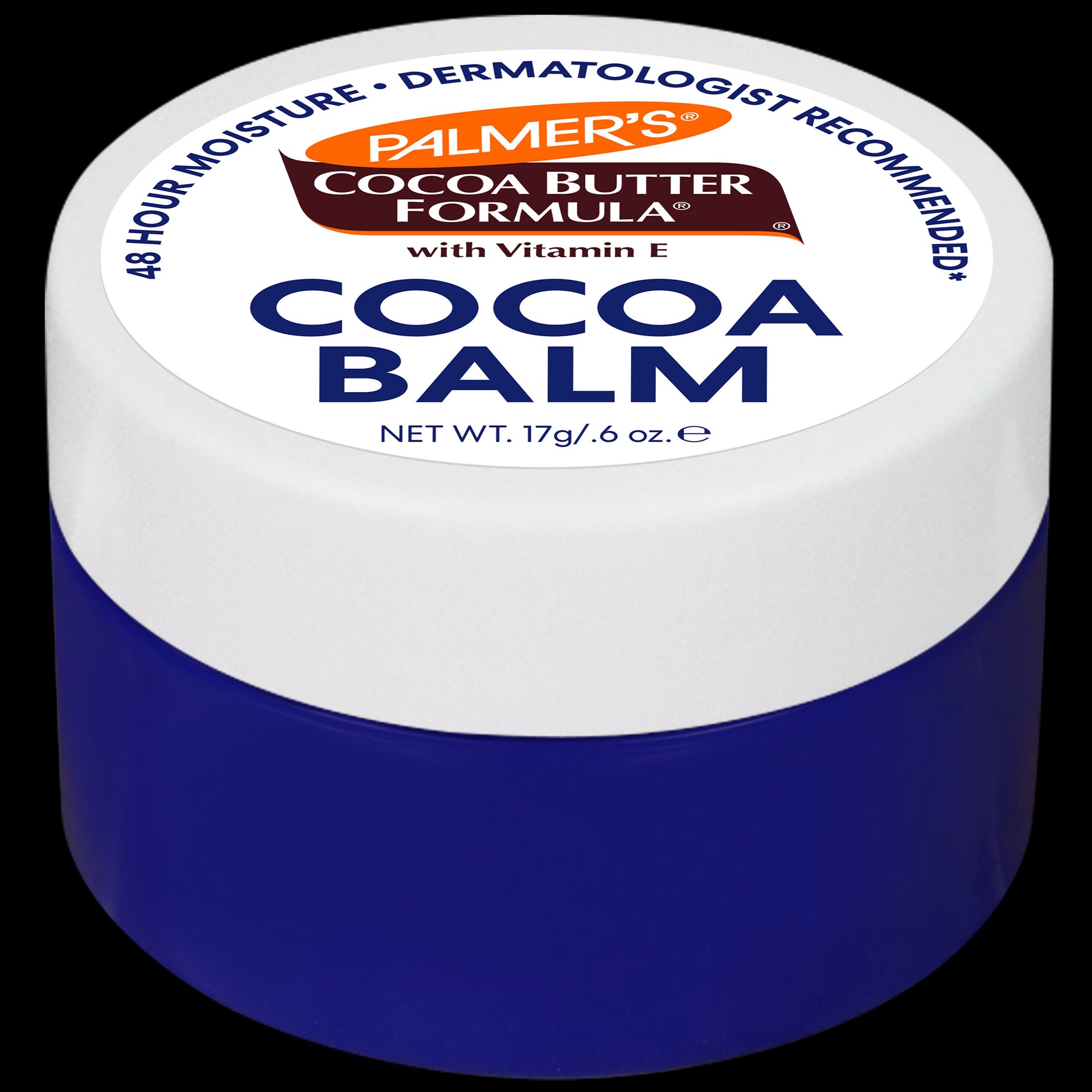 Palmer's Cocoa Balm jar with Vitamin E, 17g size.