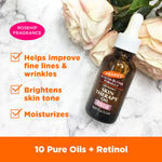 Palmer’s Skin Therapy Face Oil bottle with benefits listed.