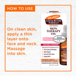 Palmer’s Skin Therapy Face Oil packaging with usage instructions.