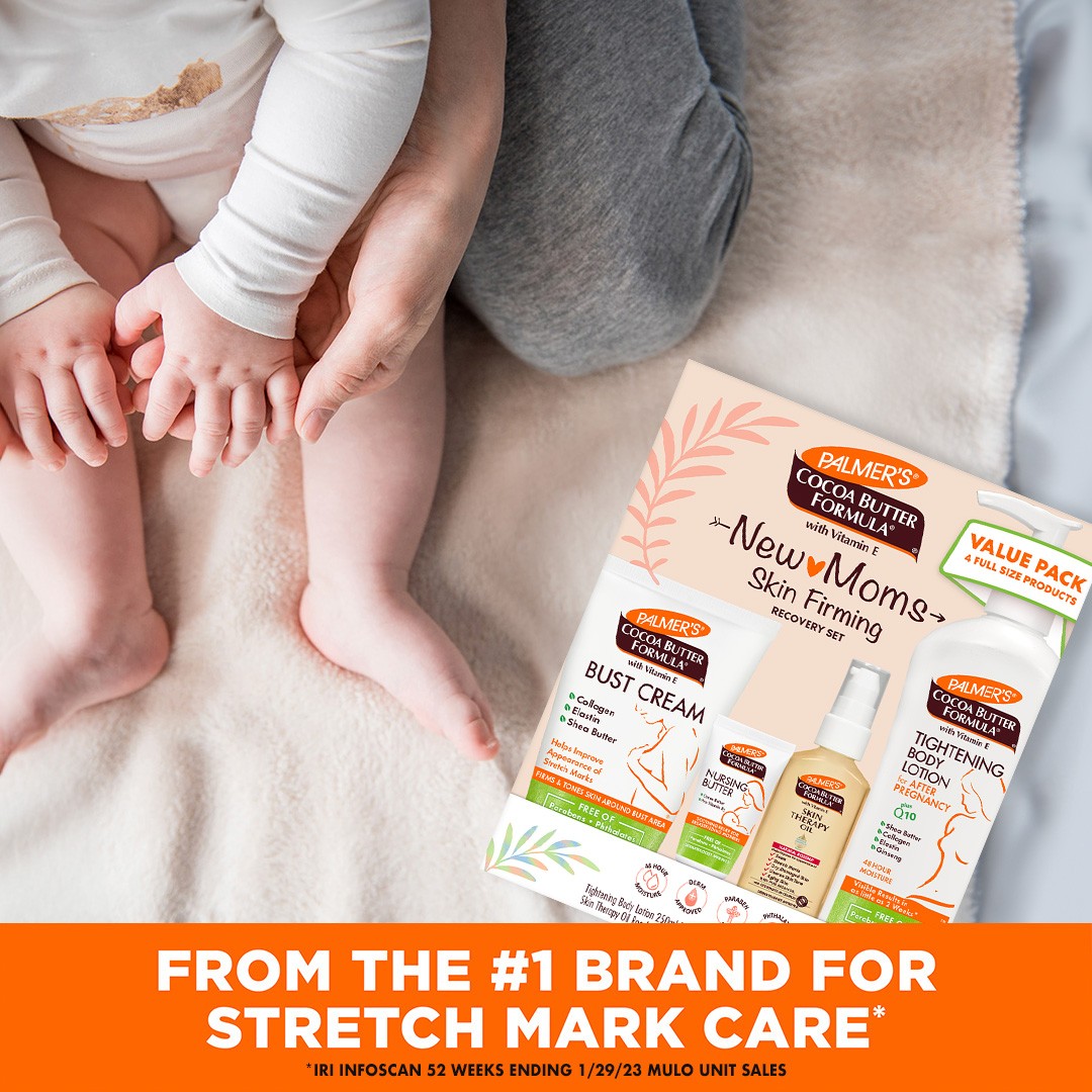 New Moms Post-Pregnancy Skin Recovery Set with four skin-firming products.