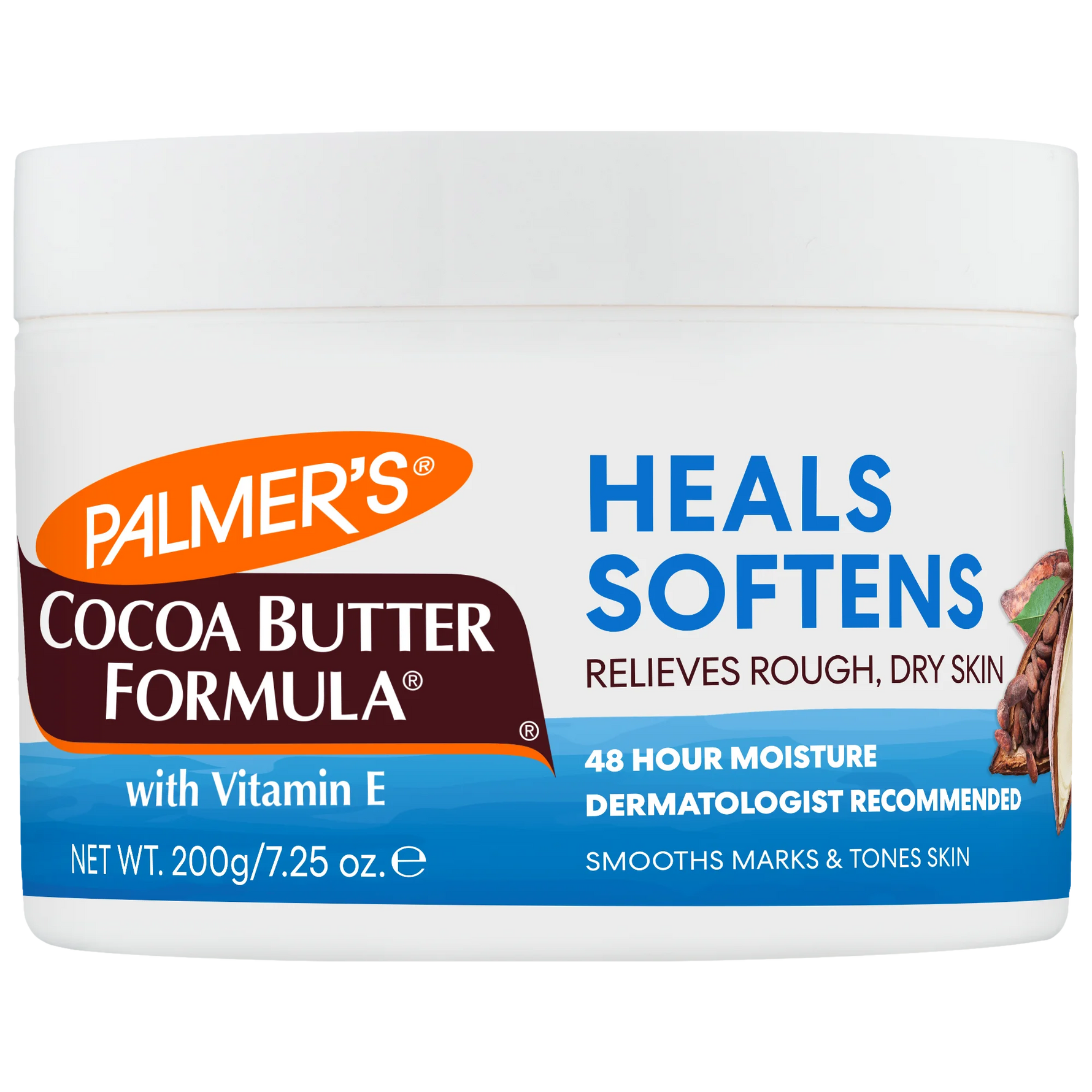 Jar of Palmer's Cocoa Butter Formula with Vitamin E on a white background