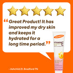 Palmer’s Vitamin E Concentrated Cream tube with customer praise.