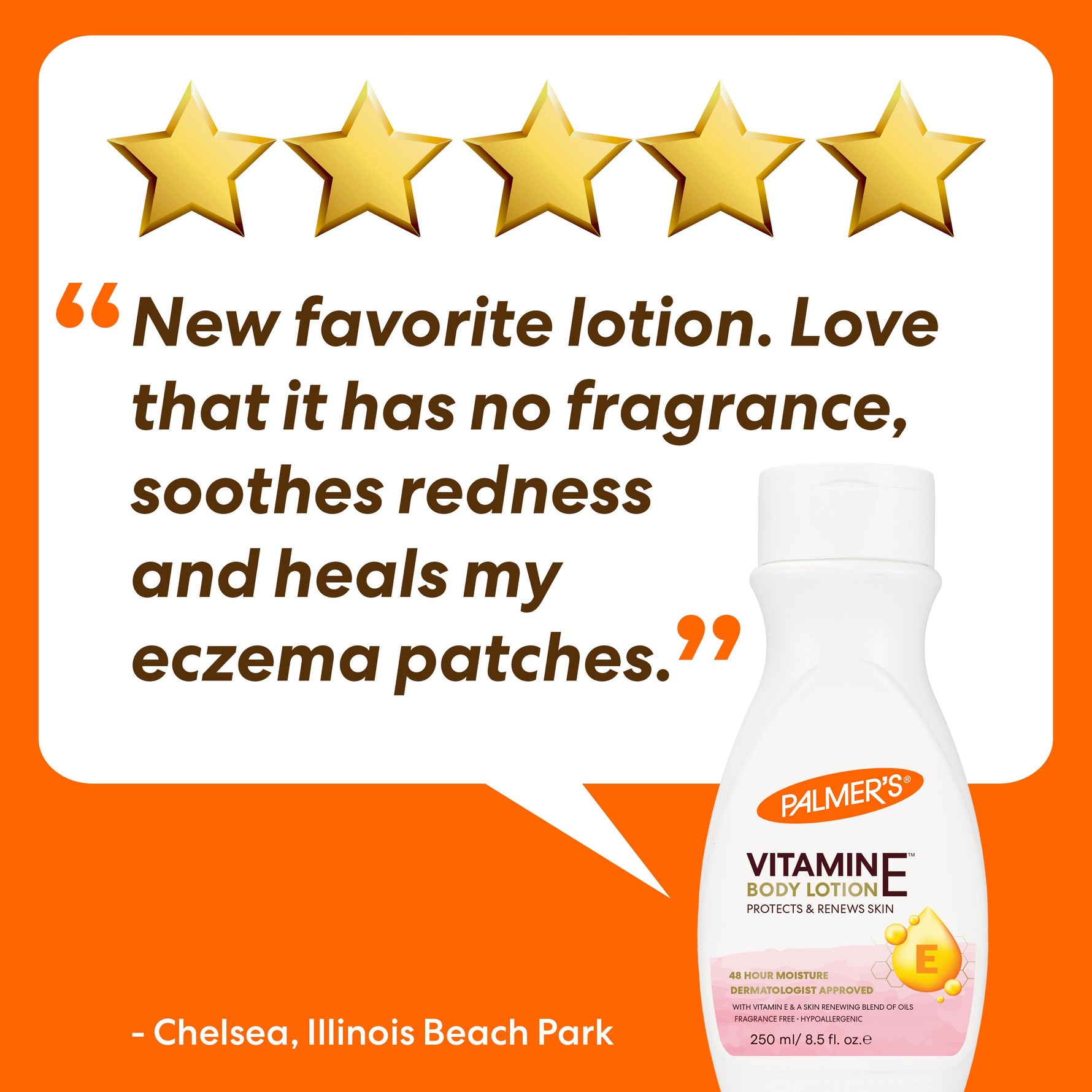 Vitamin E Body Lotion, fragrance-free, eczema relief, 48-hour moisture, dermatologist-approved.