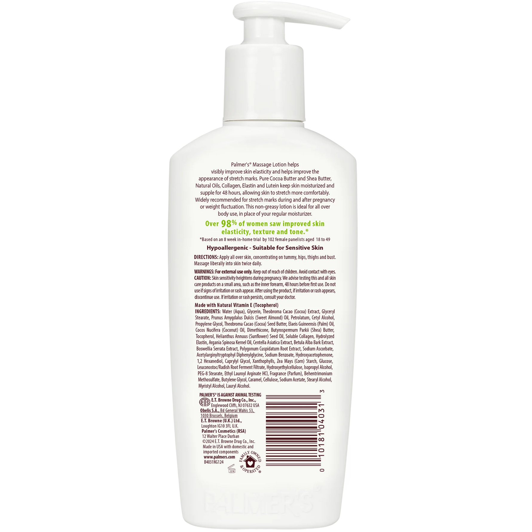 Pregnancy Skin Care Bundle back label detailing usage and ingredients.