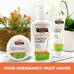 Palmer's Cocoa Butter Massage Cream for Stretch Marks with lotion and butter.