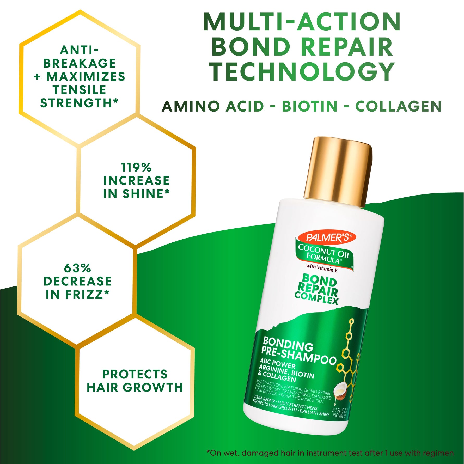 Palmer's Bond Repair Complex Pre-Shampoo with multi-action bond repair.