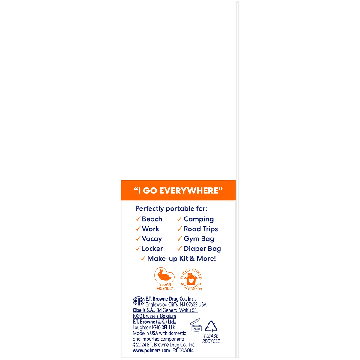 Product label with features listed for various uses on a white background