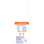 Product label with features listed for various uses on a white background