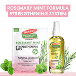 Palmer’s Rosemary Mint Strengthening Hair & Scalp Oil with sachet pack.