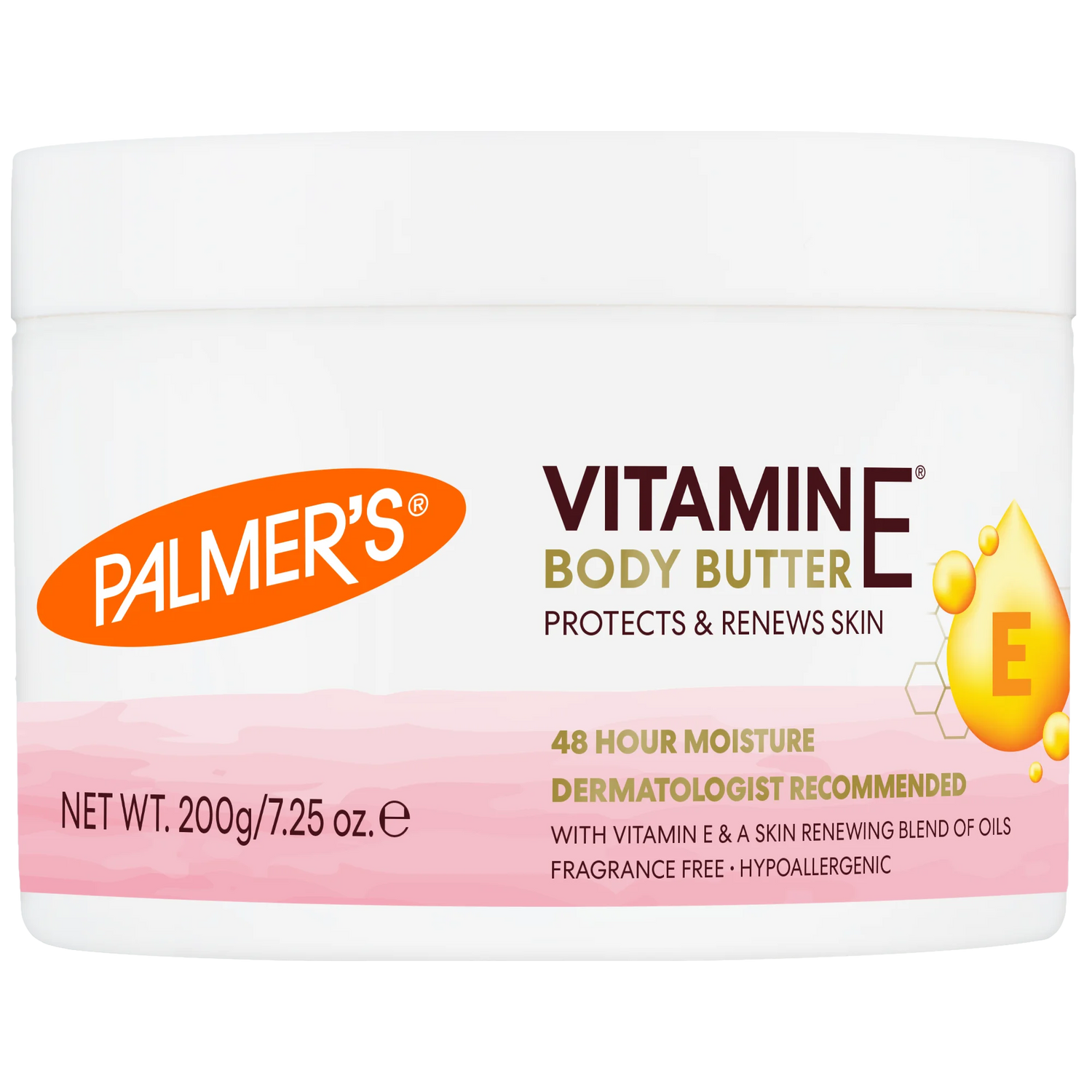 Palmer's Vitamine E body butter container on a white background