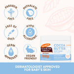 Palmer’s Cocoa Butter Baby Balm, 100g, paraben-free, dermatologist approved.