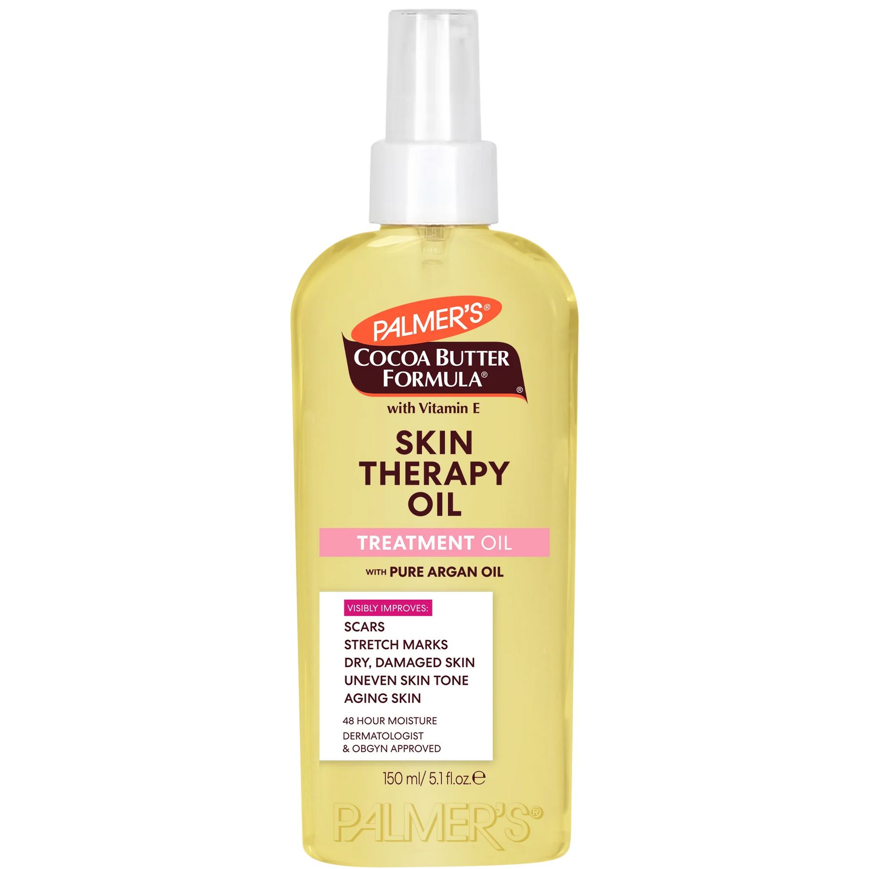 Palmer's Cocoa Butter Formula Skin Therapy Oil bottle on a white background