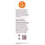 Product label with ingredients list and branding information on a white background