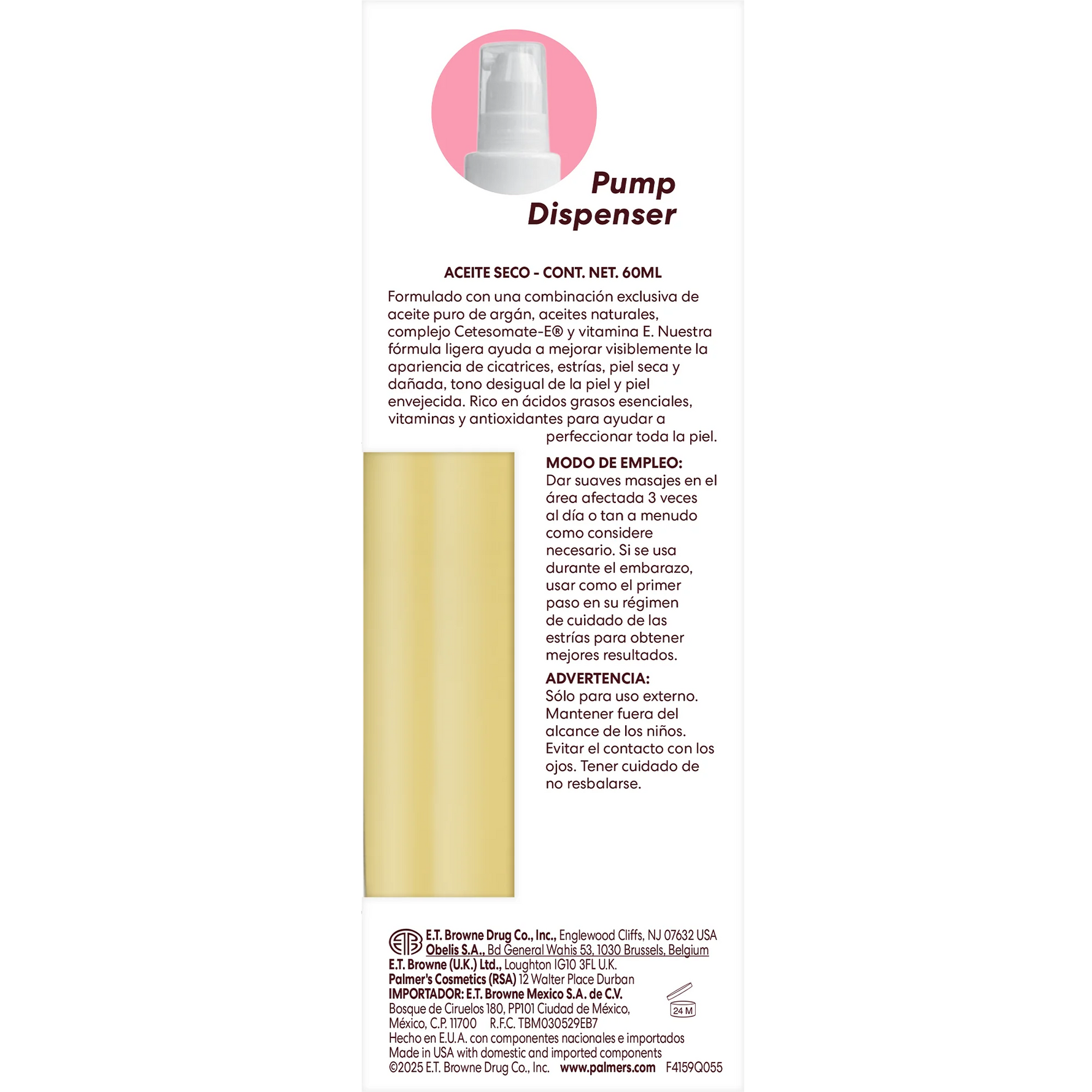 Product label with pump dispenser on a white background