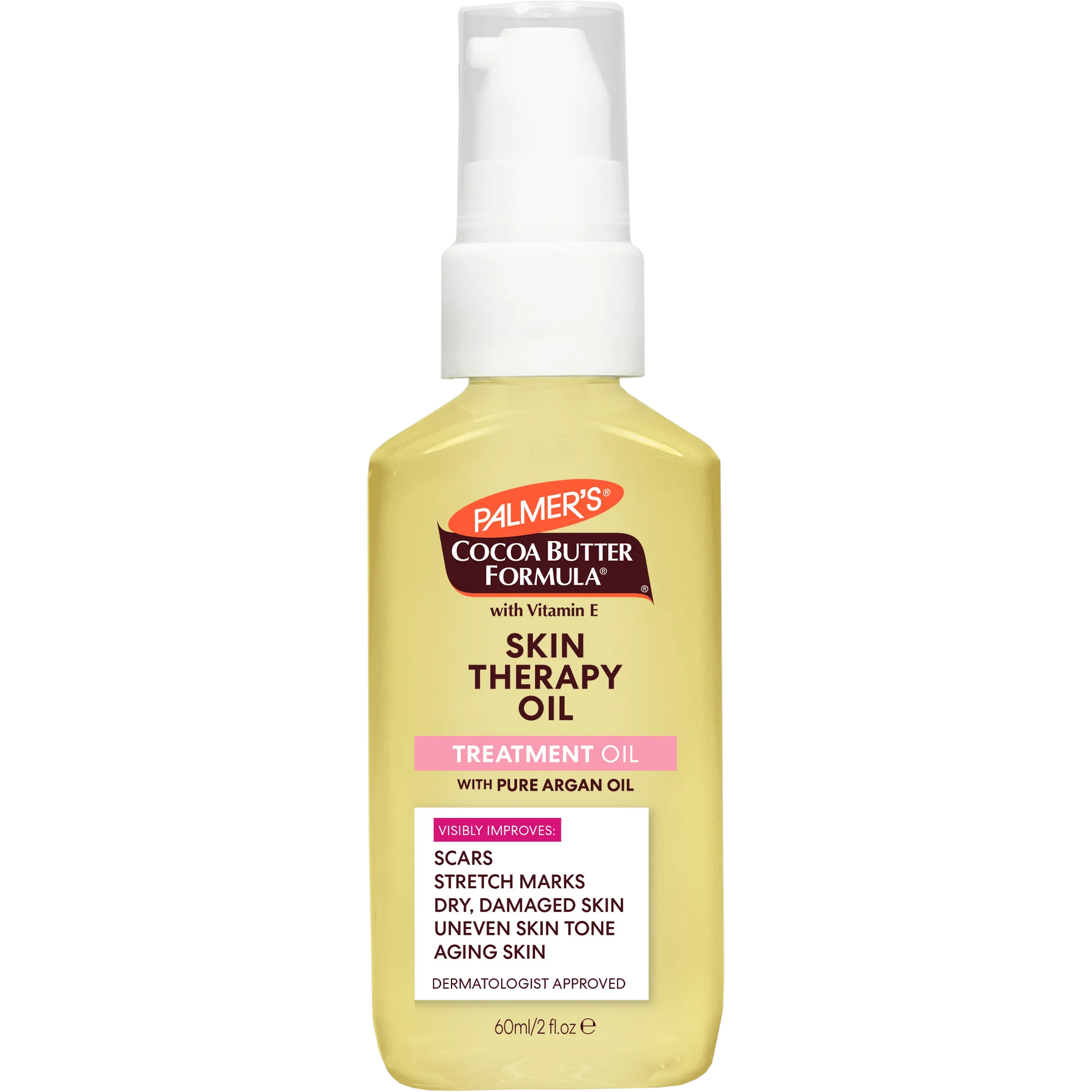 Palmer's Cocoa Butter Formula Skin Therapy Oil bottle on a white background