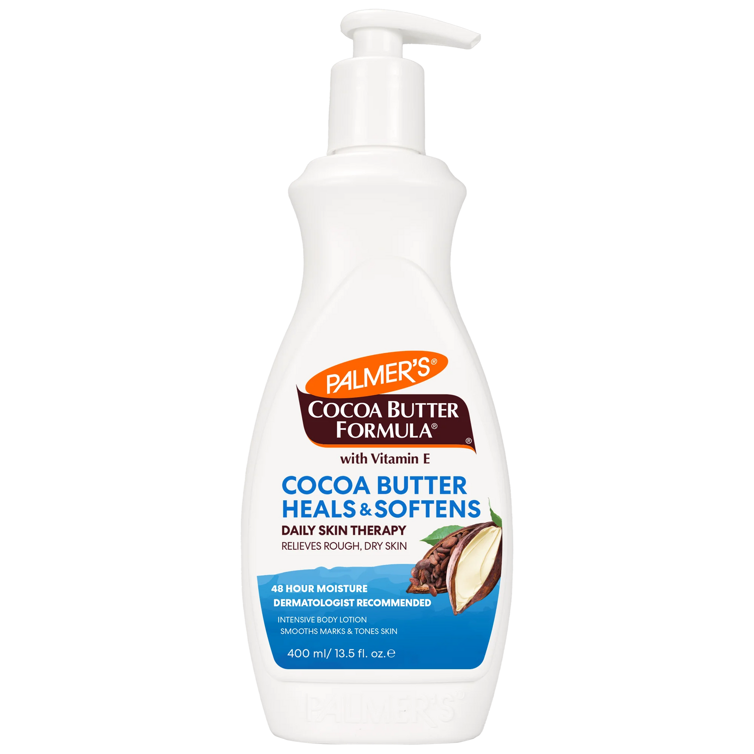 Palmer's Cocoa Butter Formula lotion bottle on a white background
