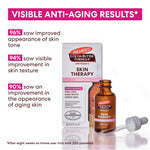 Palmer's Cocoa Butter Formula Skin Therapy Face Oil with visible anti-aging results text on a white background