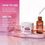 Palmer's Skin Therapy Face Oil and Cream with dropper on a pink background