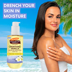 Woman applying Palmer's Tahitian Vanilla Moisture Drenching Body Oil.