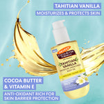 Palmer’s Tahitian Vanilla Moisture Drenching Body Oil bottle with golden oil splash.