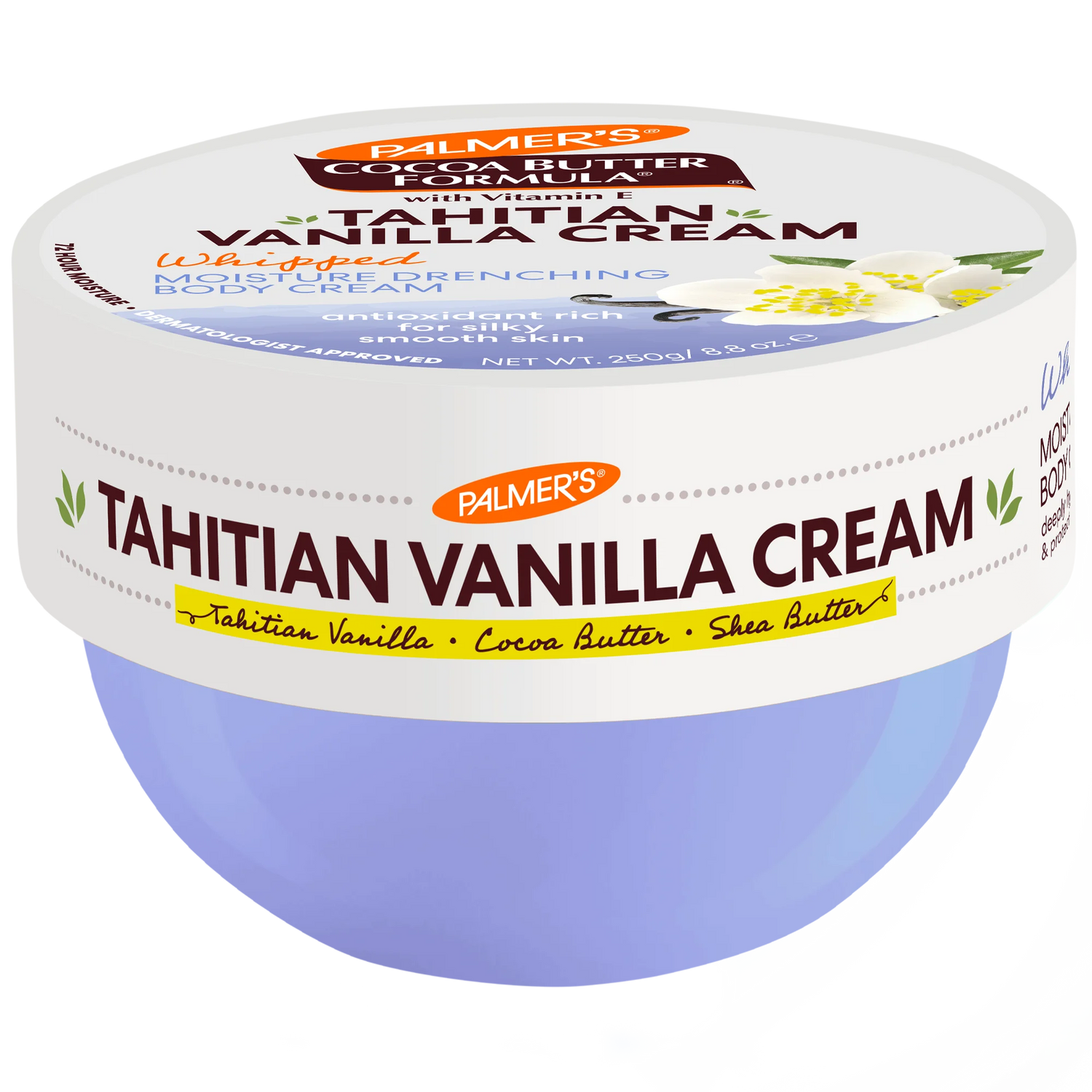 Jar of Palmer's Tahitian Vanilla Cream on a white background