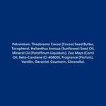 List of ingredients on a blue background