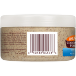 Palmer's Cocoa Body Scrub in a clear jar with white lid.
