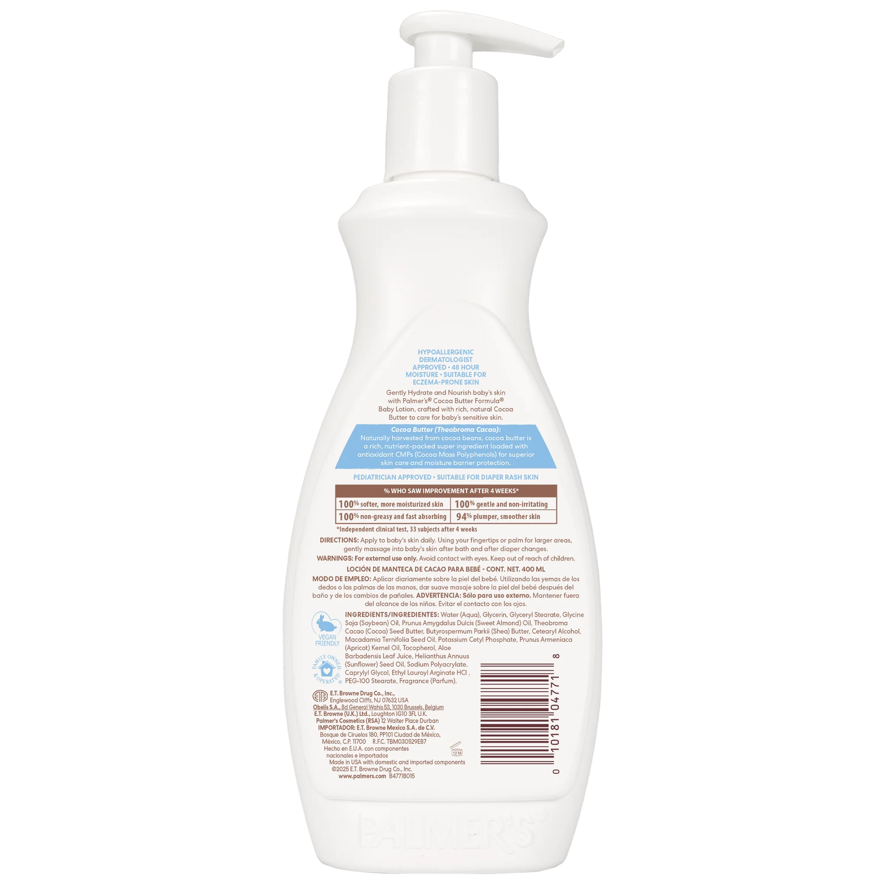 White bottle with pump on a white background