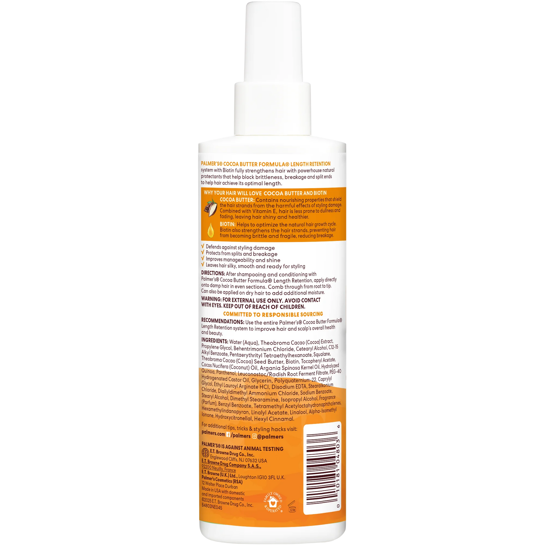 Back view of a skincare product bottle with text and label details on a white background