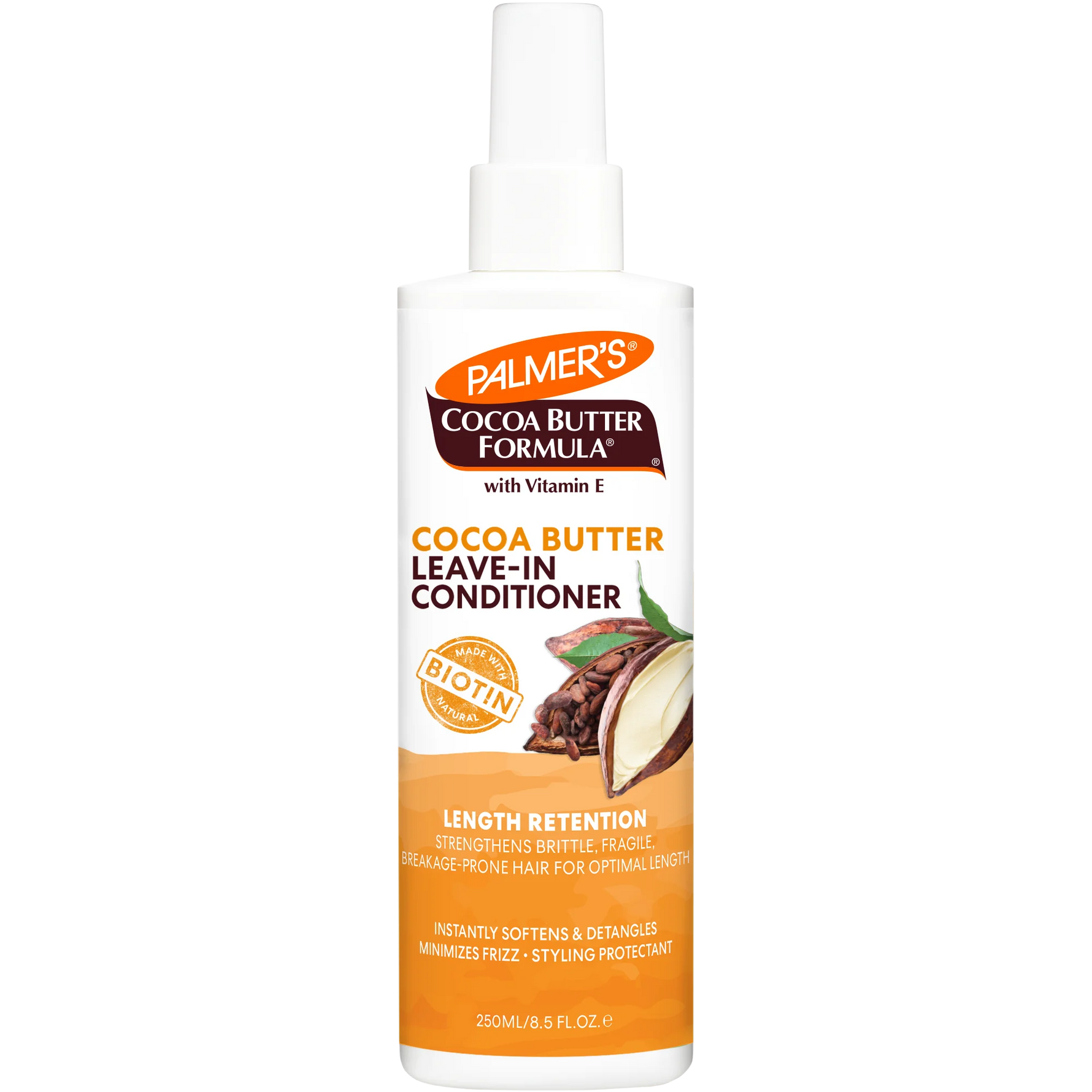 Palmer's Cocoa Butter Formula leave-in conditioner bottle on a white background