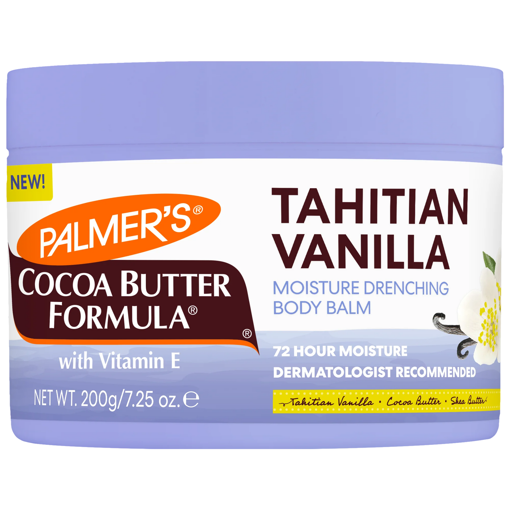 Palmer's Cocoa Butter Formula Tahitian Vanilla body balm jar on a white background
