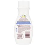 Bottle of lotion with a label on a white background