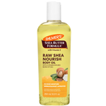 Palmer's Shea Butter Formula Raw Shea Nourish Body Oil bottle on a white background