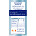 Product packaging with text and a blue border on a white background