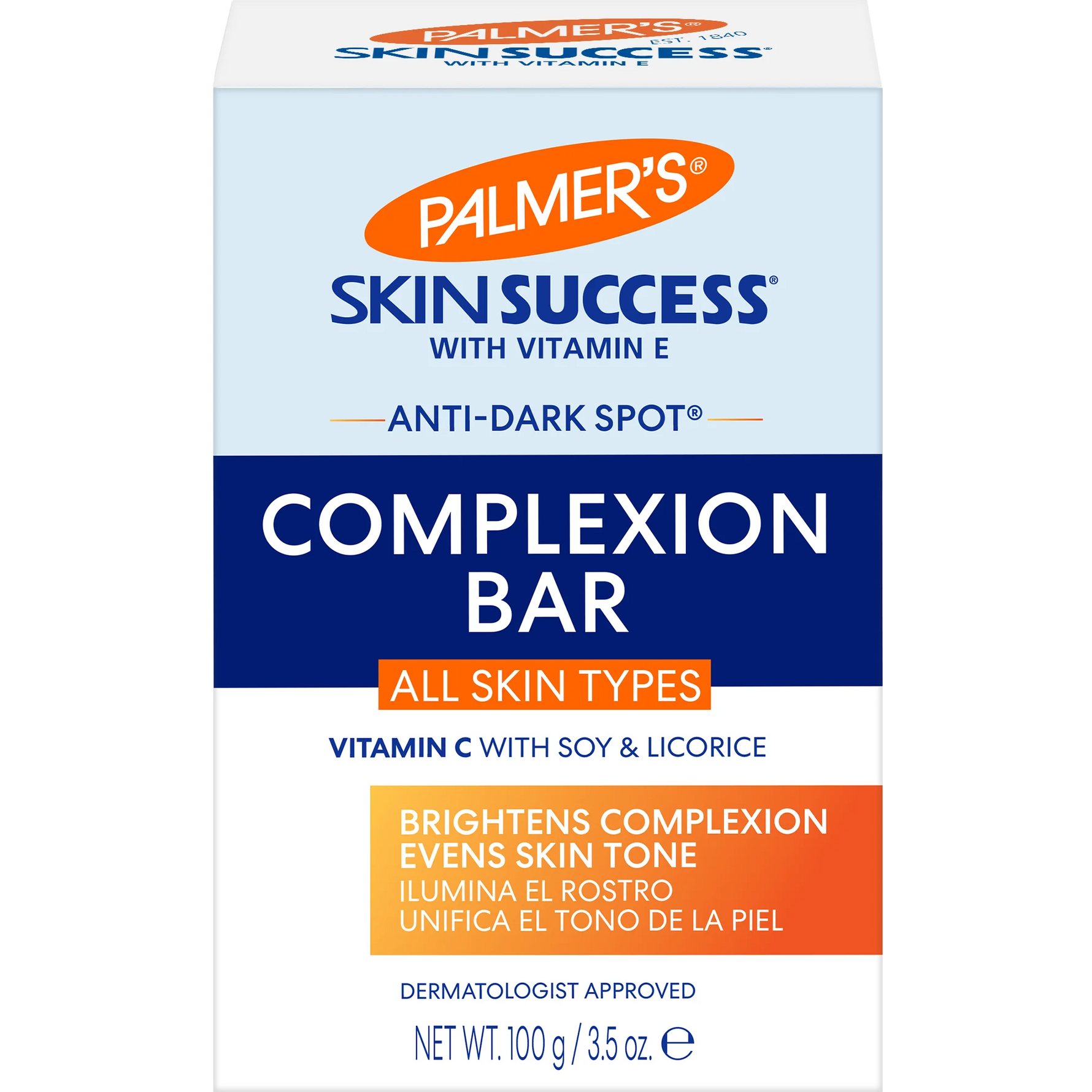 Palmer's Skin Success complexion bar packaging on a white background