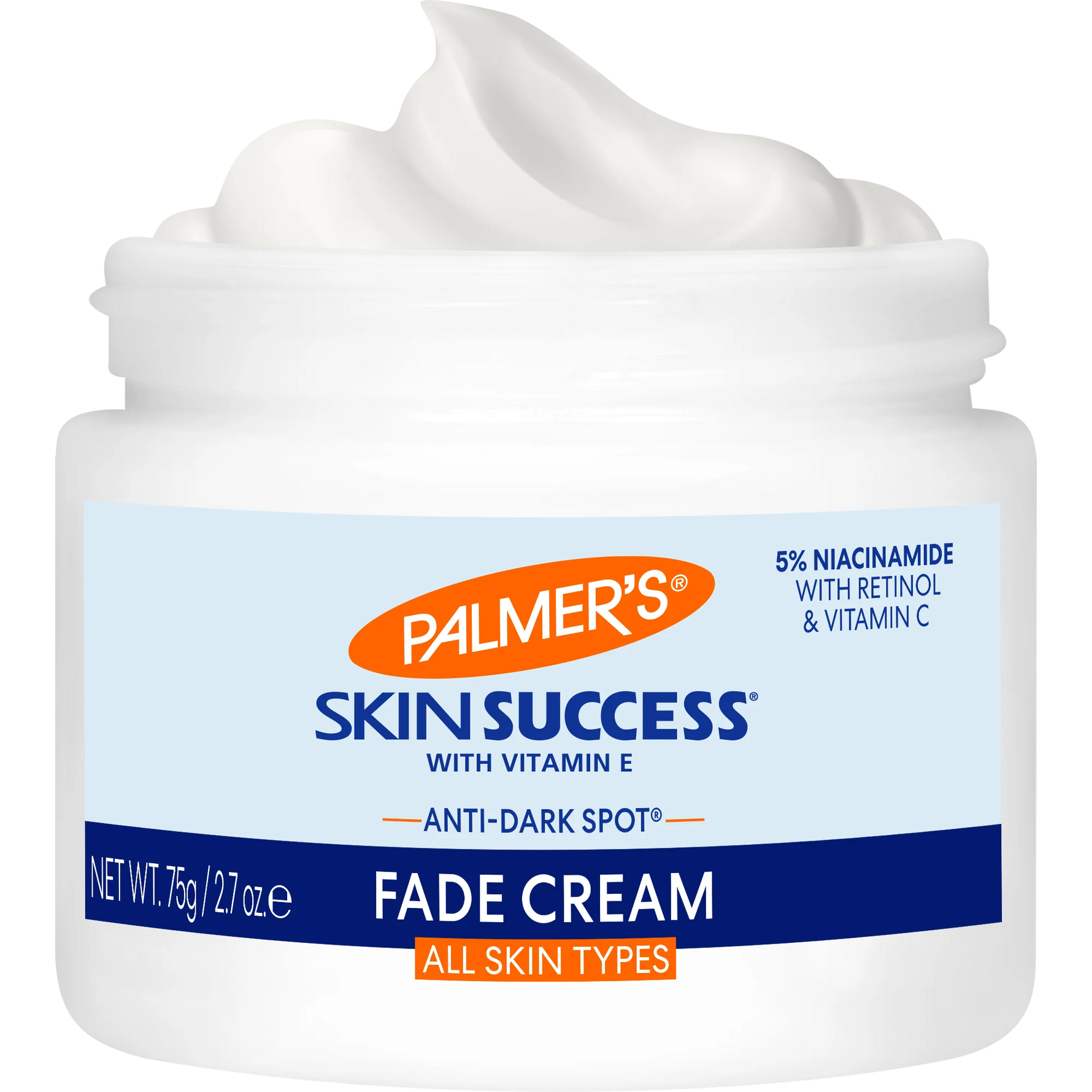 Jar of Palmer's Skin Success Fade Cream on a white background